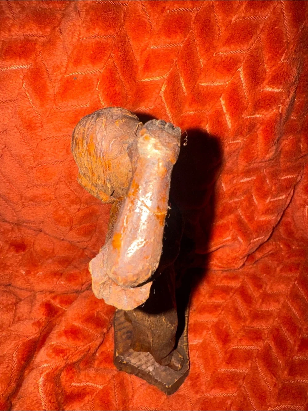 Vintage Hand-Carved Wooden Grape Harvest Lady Figurine / Wine Cellar Decor Art